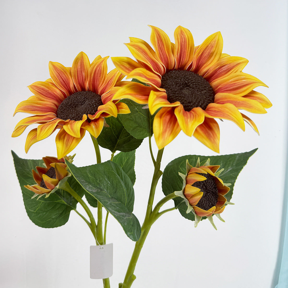 116cm künstliche Sonnenblumen, 2-Blüten-Busch, für Hochzeitsdekoration und Innenraumgestaltung