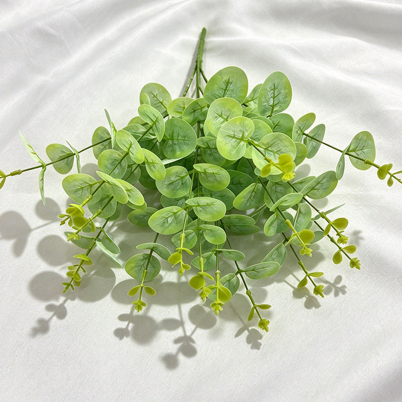 Künstliche Geldblatt-Pflanze (Pilea) im Bund, 1 Büschel mit Rundblättern, Kunststoff, für Vase, Hochzeit und Wohndeko
