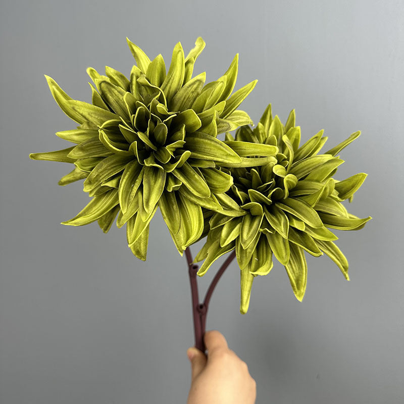 Künstliche Chrysantheme aus PU, einzelner Stiel mit 20 cm Blüte, 62 cm hoch, für Hochzeiten, Büro und Innendekoration