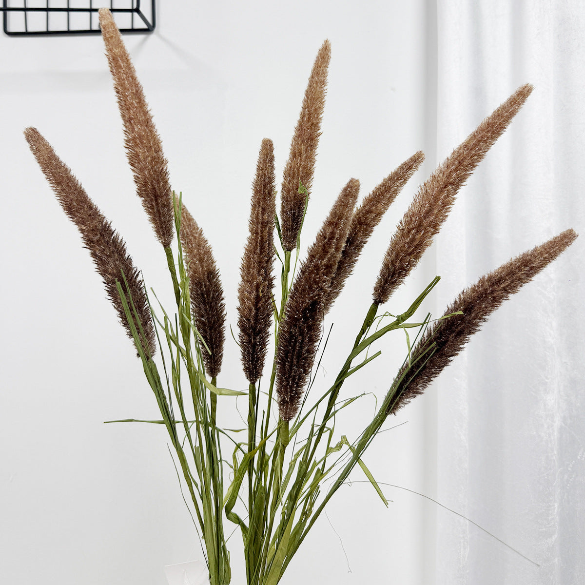 Künstliche Schilf- und Fuchsschwanzgräser, 3-Blüten-Busch, 90 cm, PE-Material, für Hochzeit, Wohnraum und Gewerbe