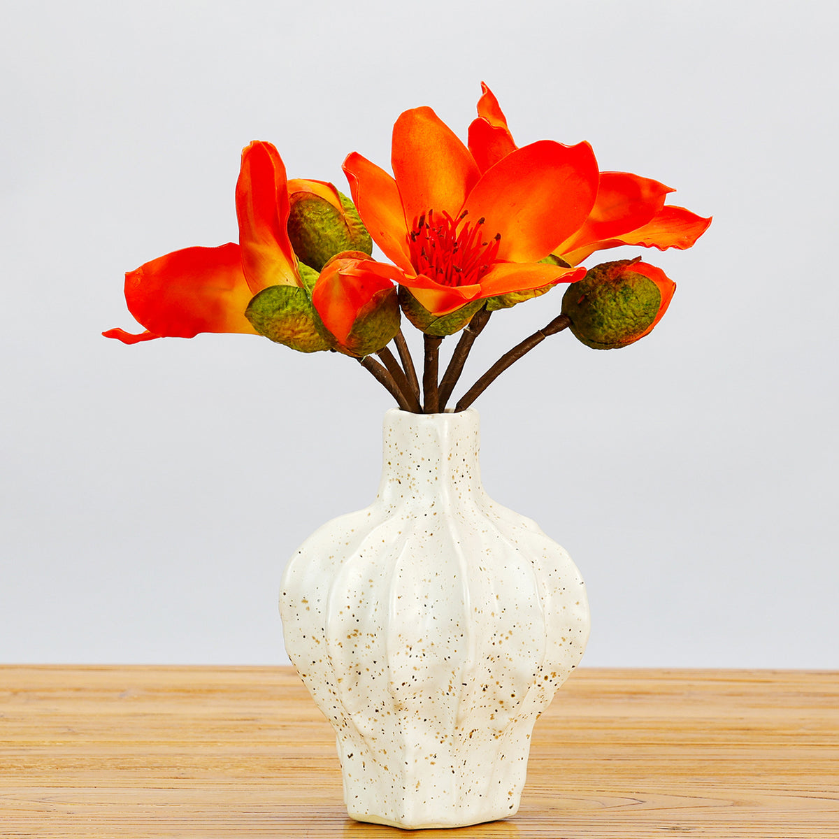 Einzelstiel Baumwollblüte aus Seidenstoff, 36 cm, für Hochzeiten, Wohnungen und Geschäftsräume