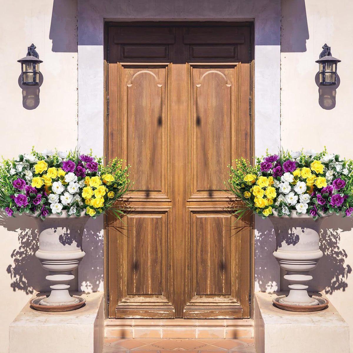 Kunstblumen Eukalyptus & Azalee mit Frühlingsgras, 12er-Pack Büschel, 38 cm, Kunststoff, für Hochzeit & Dekoration