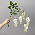 Künstliche Hopfenblüte, einzelner Stiel mit 5 Blüten, 50 cm Höhe, PU-Material, für Hochzeiten und Dekoration
