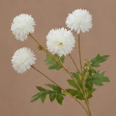 Künstliche Löwenzahn- und Chrysanthemen-Blumenstrauß, 55 cm hoch, 4 Blüten, Seidenstoff