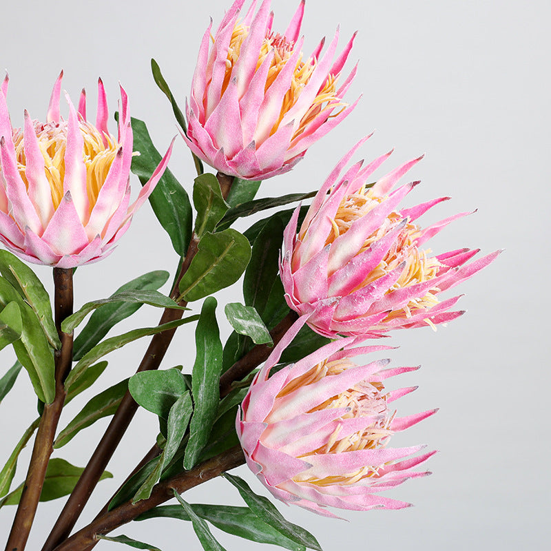 Künstliche Protea-Königsblume, einzelner Stiel, 56 cm Länge, für Hochzeitsdekoration und Inneneinrichtung
