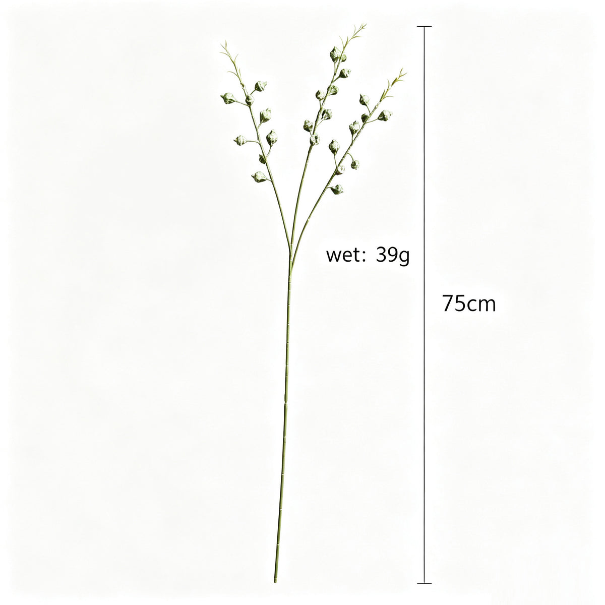 Kunstpflanze Eukalyptus mit Früchten, Bund mit 3 Zweigen, 5er-Pack, Kunststoffzweige, Hochzeit, Schaufenster, Hotel
