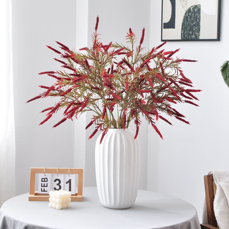 Kunstblume Salbei, Ziersalbei & Fuchsschwanzgras, Einzelzweig aus PVC, Herbstfarben, für Hochzeit & Dekoration