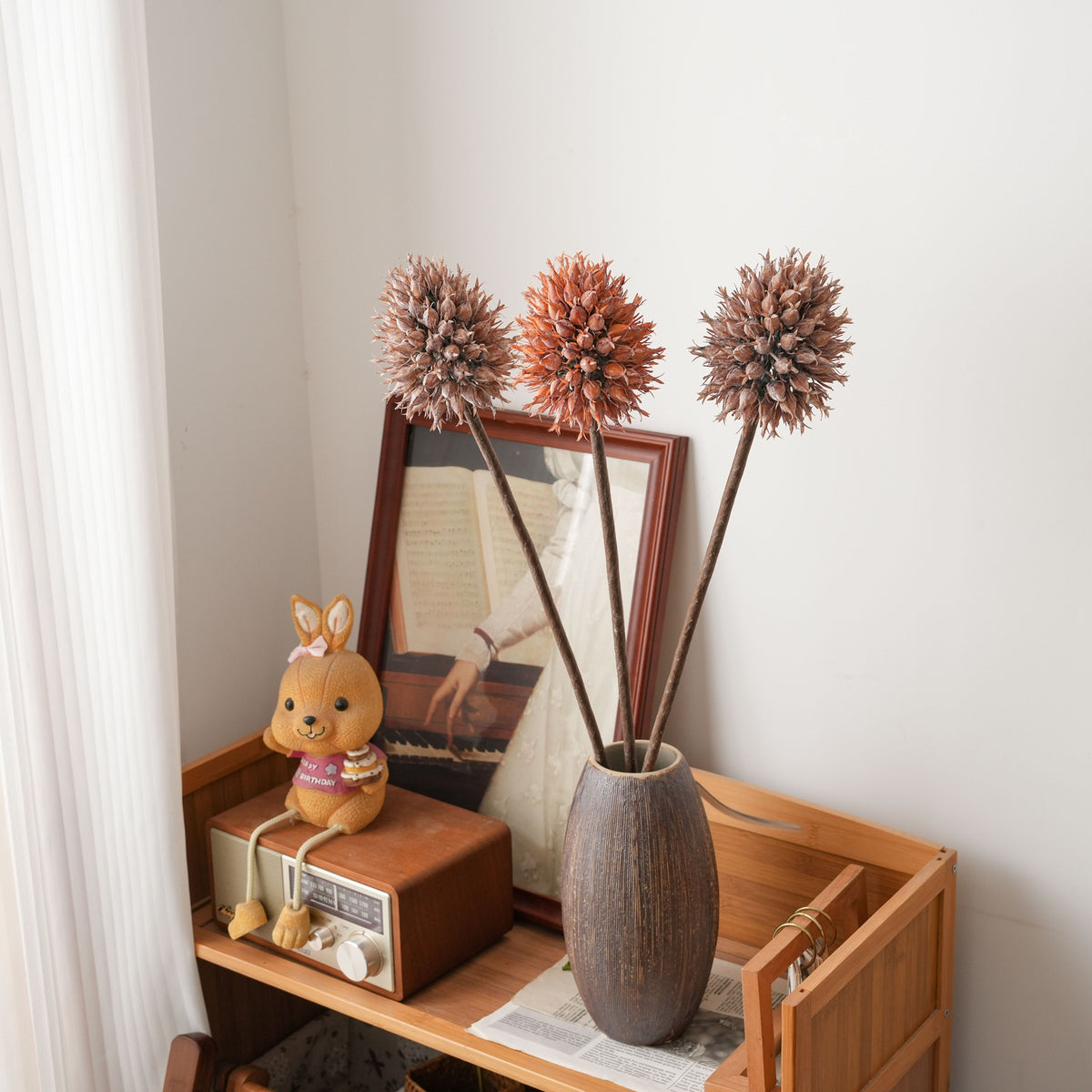 Künstliche Ananas-Blüte (Eucomis), Einzelstiel, Kunststoff PE/PVC, 68 cm, für Hochzeit, Hotel und Dekoration