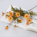 6 Bündel 56cm Herbst- und Winterfarben Gänseblümchen Kunstblumen Künstliche Marguerite Blumen wie Echt