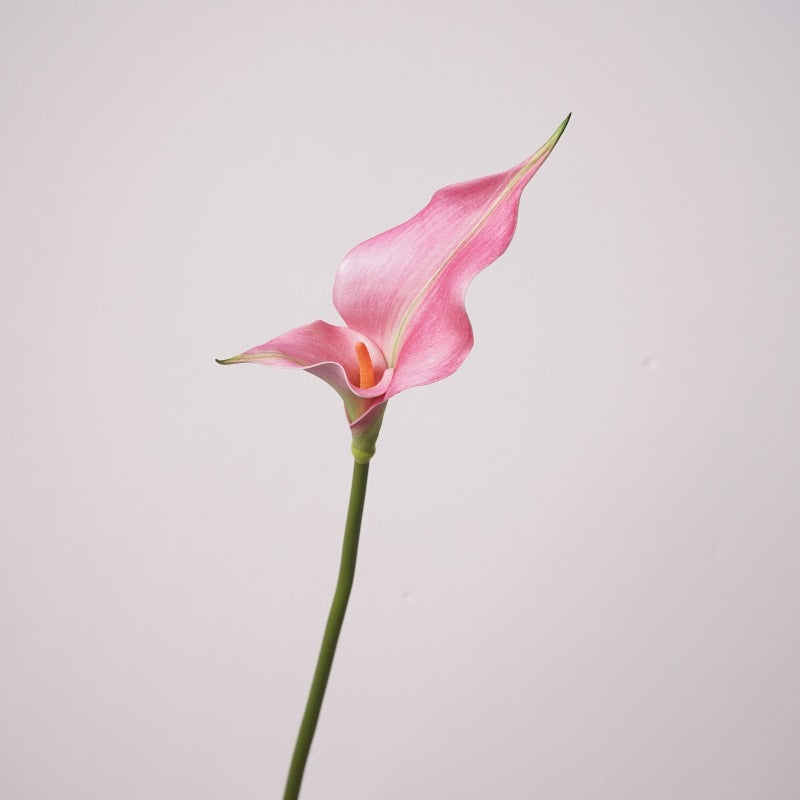 Premium Calla-Lilie Kunstblume, 58cm Stiel mit Doppelblüte, Real Touch Qualität für elegante Vasendeko, Hochzeit & Gestecke