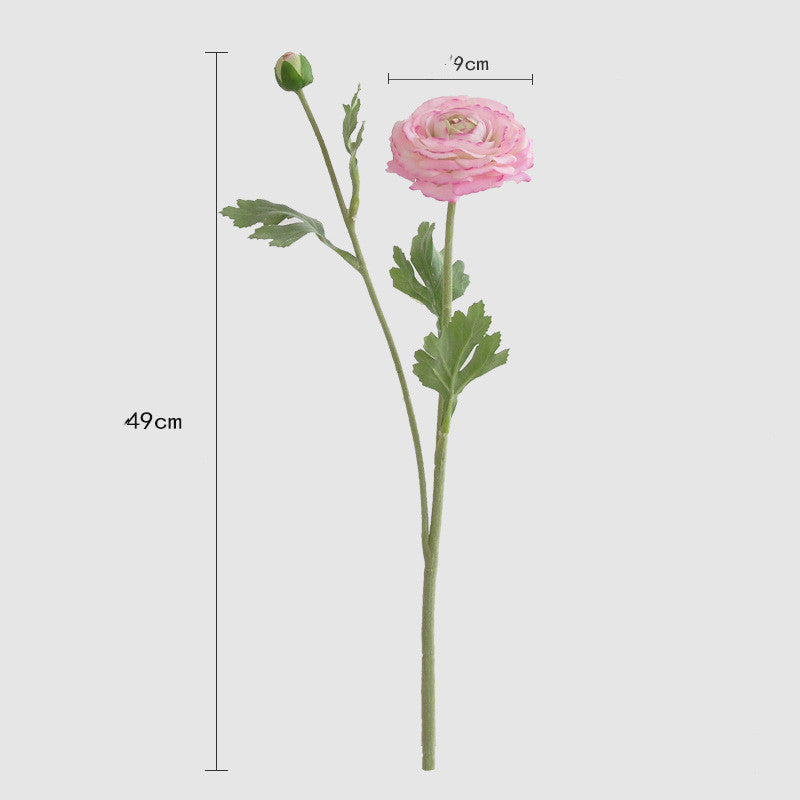 Ranunkel-Kunstblume mit Real-Touch – 48 cm, flexibler Stiel – täuschend echte Premium-Blüte für Vase & Hochzeitsdeko