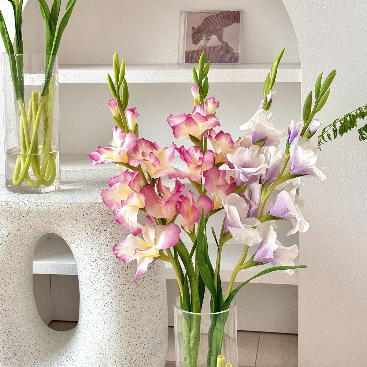 90 cm Real-Touch-Künstliche Gladiolen Für DIY-Blumenprojekte, Geschenke sowie Büro- und Hausdekoration