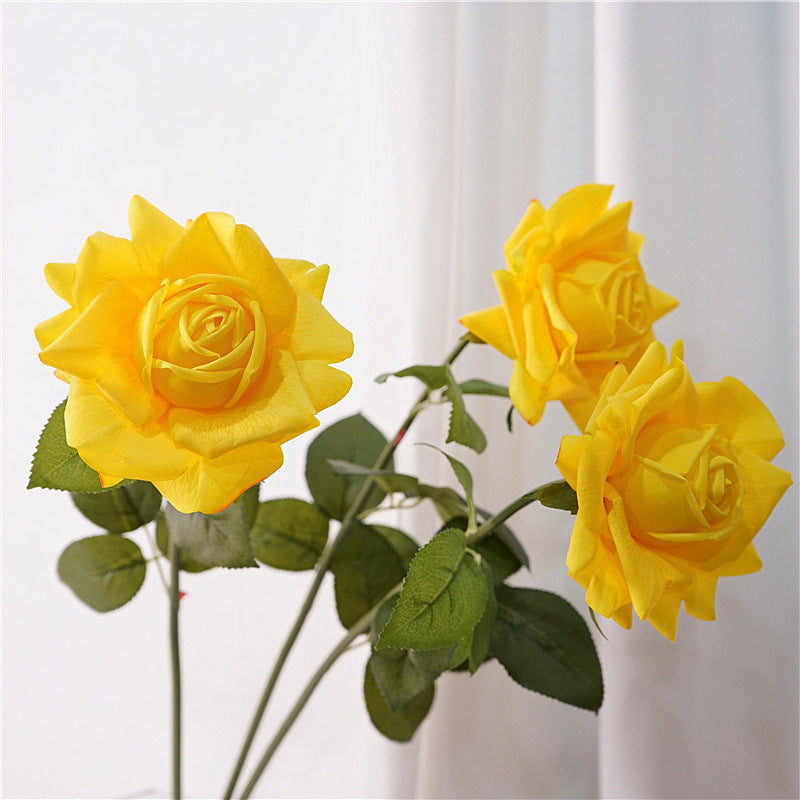 Real Touch Rose 73 cm – Gerüschte Kunstrose | Seidenstiel für Vase, Hochzeit & Floristik