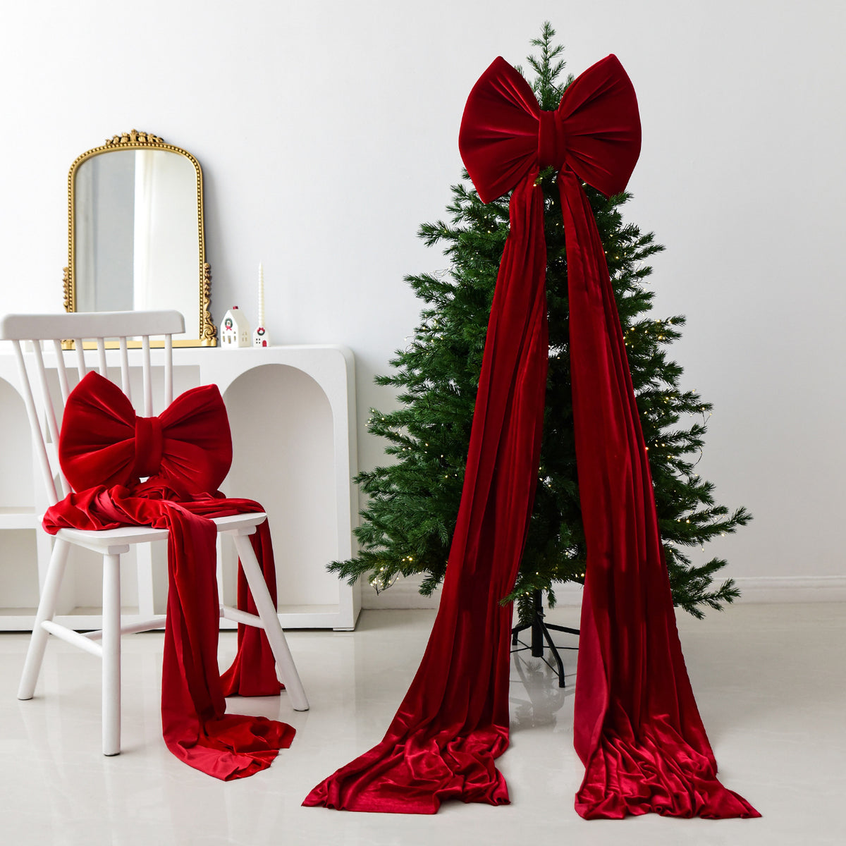 Übergroße Weihnachtsschleife aus Filz  Premium-Weihnachtsdekoration