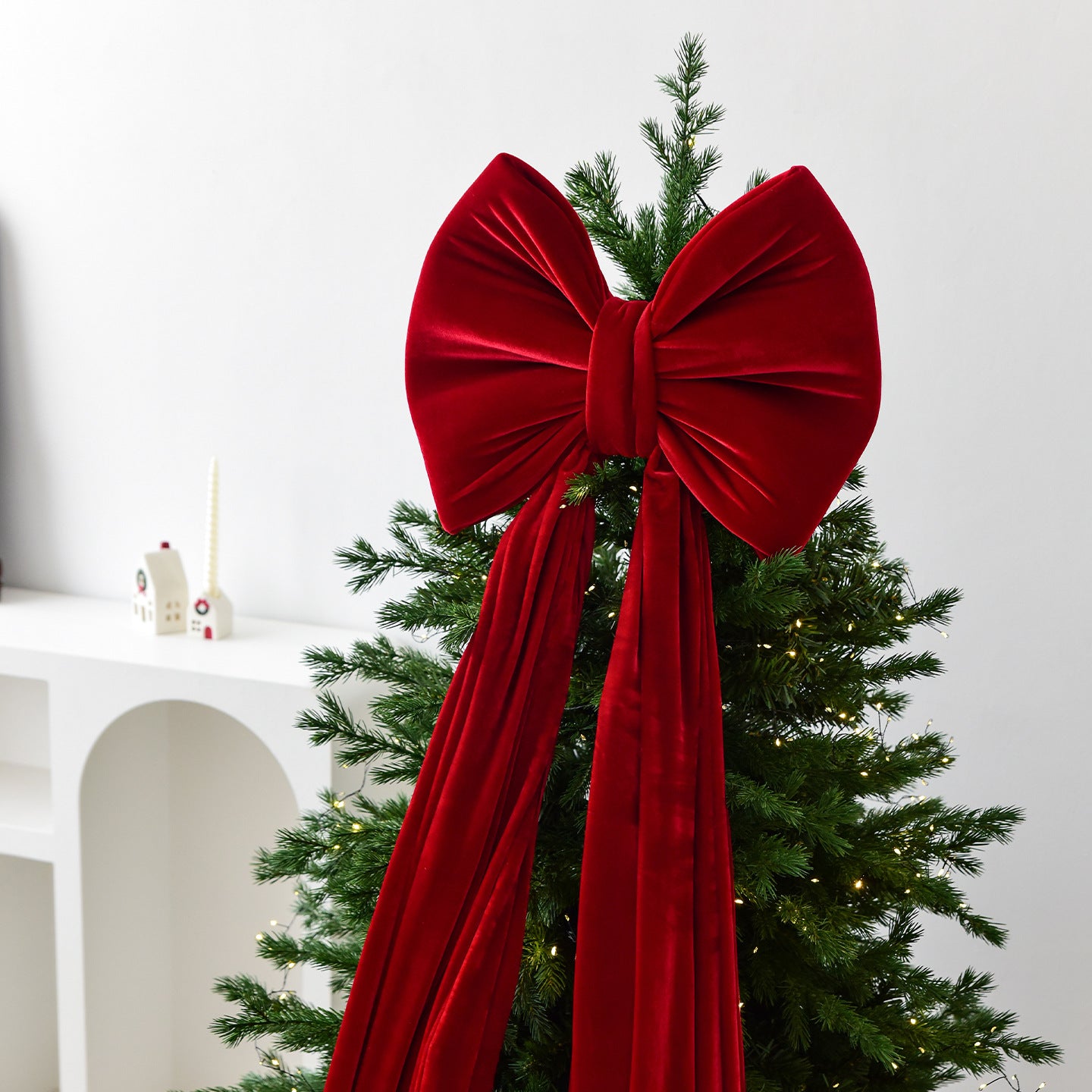 Übergroße Weihnachtsschleife aus Filz  Premium-Weihnachtsdekoration