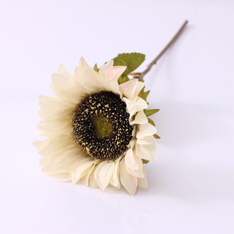 Sonnenblume Kunstblume 45 cm, Seidenblumen-Stiel im Vintage-Stil, realistische Retro-Deko für Vase, Hochzeit, Floristik & Gewerbe