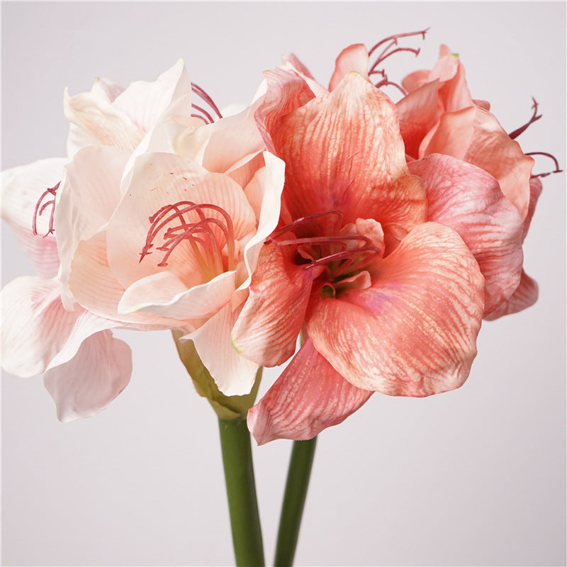 74cm Real Touch Amaryllis - Künstliche Christblume für Hochzeit & Weihnachtsdeko