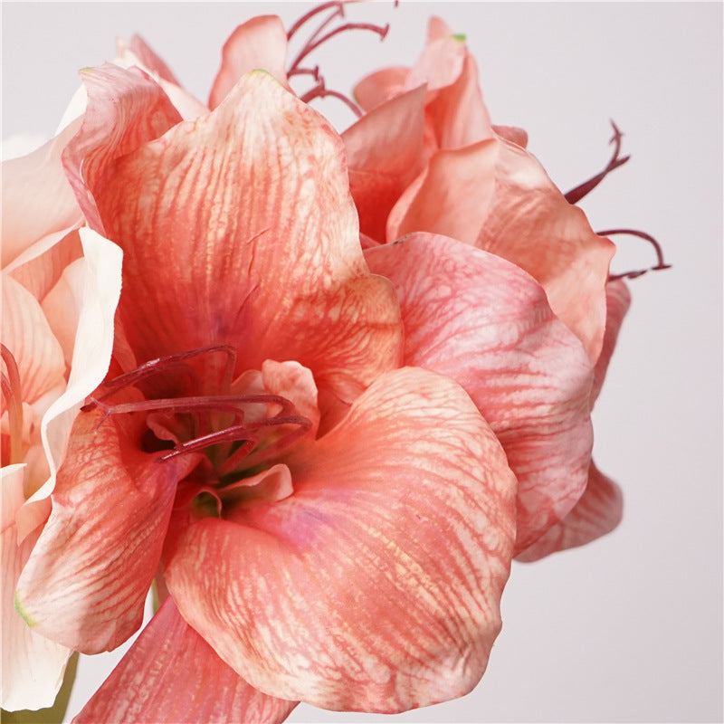 74cm Real Touch Amaryllis - Künstliche Christblume für Hochzeit & Weihnachtsdeko