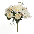 30 cm Künstlicher Pfingstrosen-Brautstrauß Hochzeits-Blumenbusch mit Hortensien