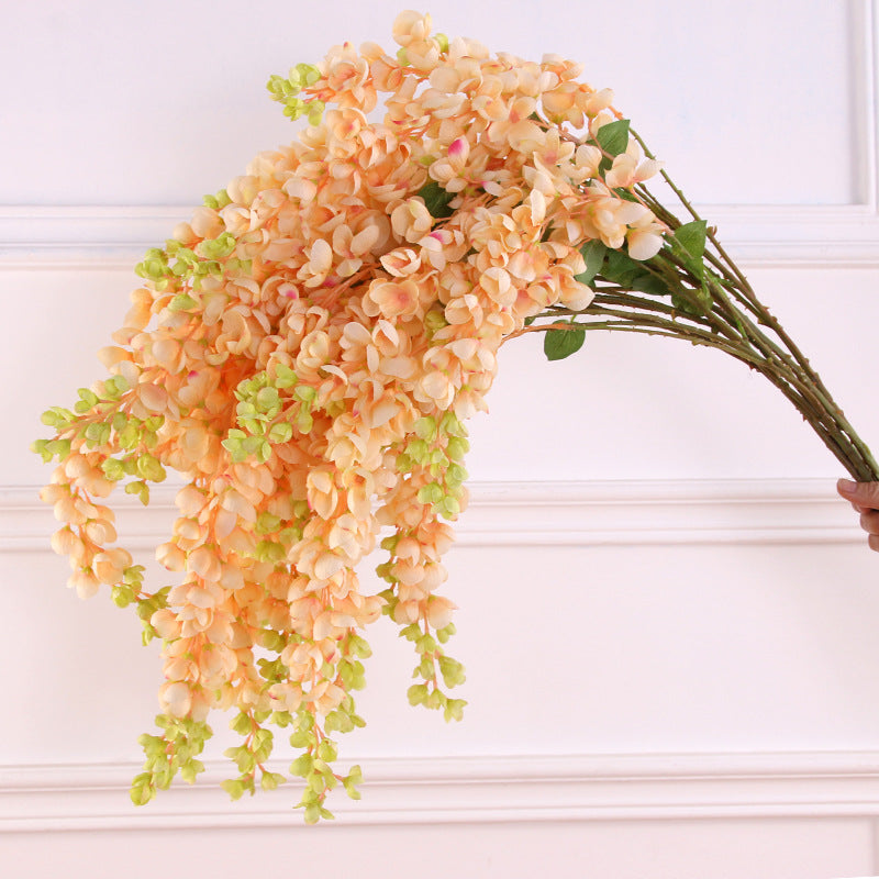 Künstlicher Blauregen 4er-Set, 109 cm lange Glyzinien Zweige, Täuschend echte Seidenblumen, Hängende Deko für Hochzeit, Event & Zuhause