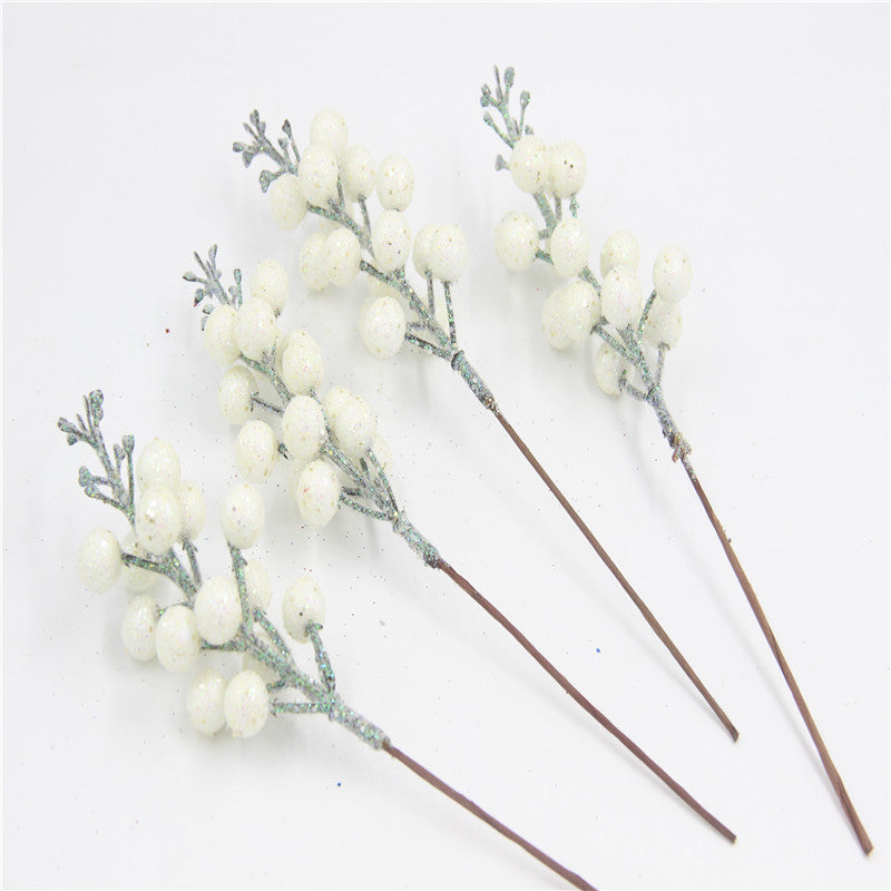 22 cm 24 Stück Glitter Künstliche Holly Beeren Stämme für Weihnachten