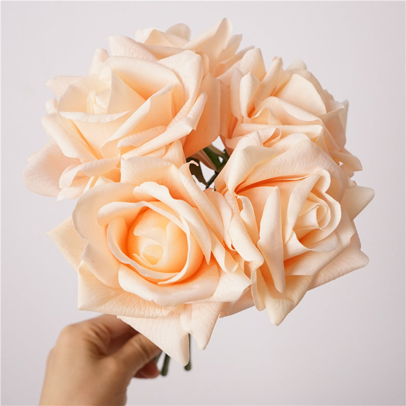 25 cm Feuchtigkeitsspürende künstliche Rosen – Blumenstrauß für Hochzeitsdekoration & Heimdekoration