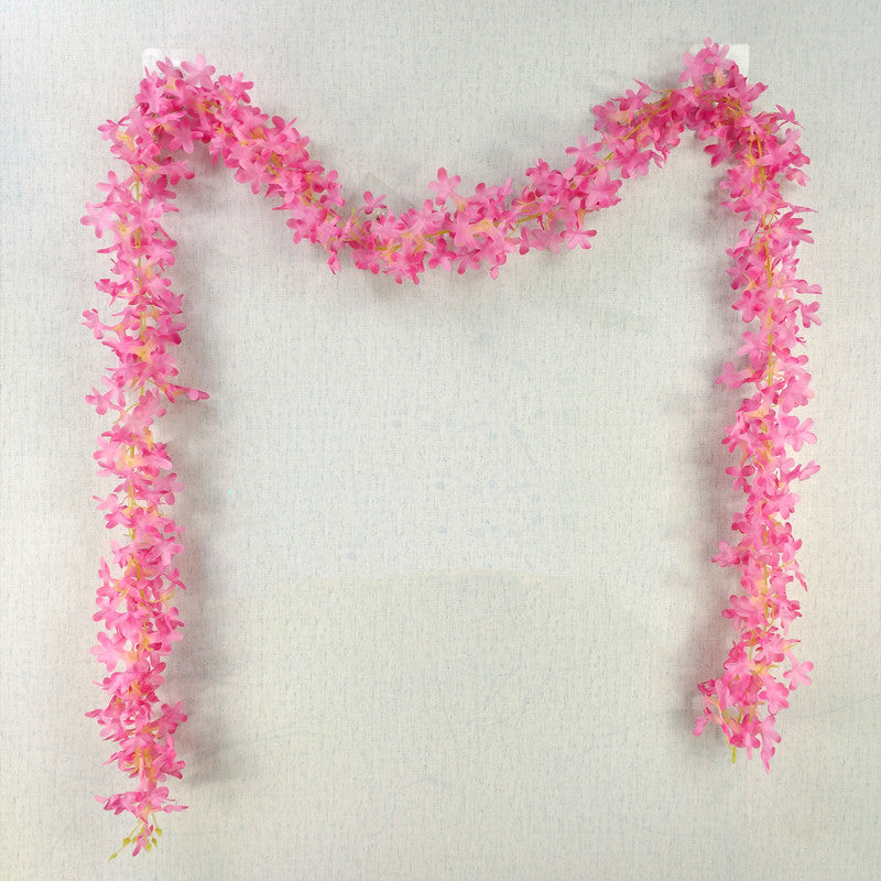 2 Meter langer Flieder Girlande Üppige Girlande aus Seide für Tischdekoration, Hochzeit & Wandschmuck