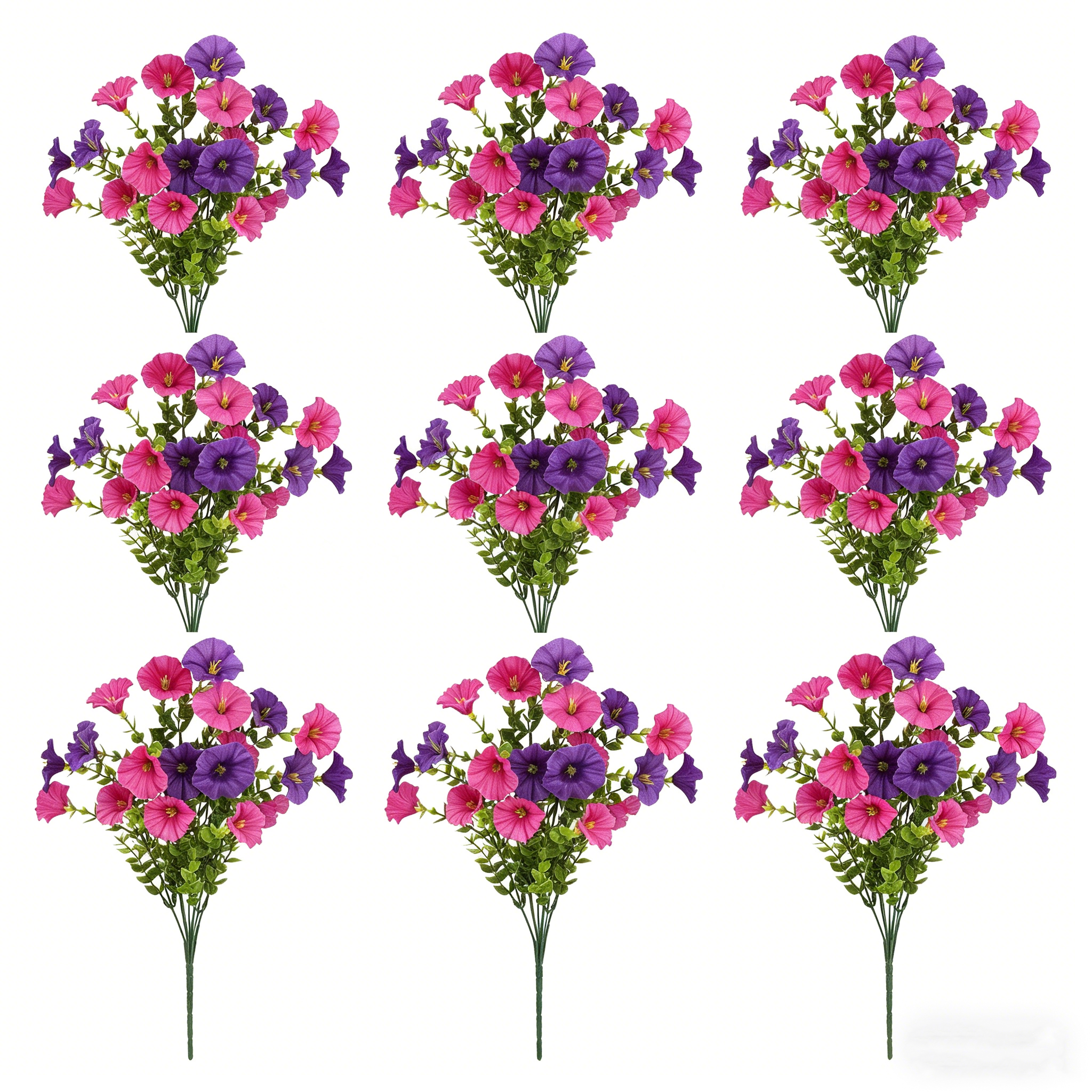 9er-Set Kunstblumen wie Echt – UV-beständig & wetterfest für Balkon & Garten, pflegeleichte Frühlings- und Sommerdeko