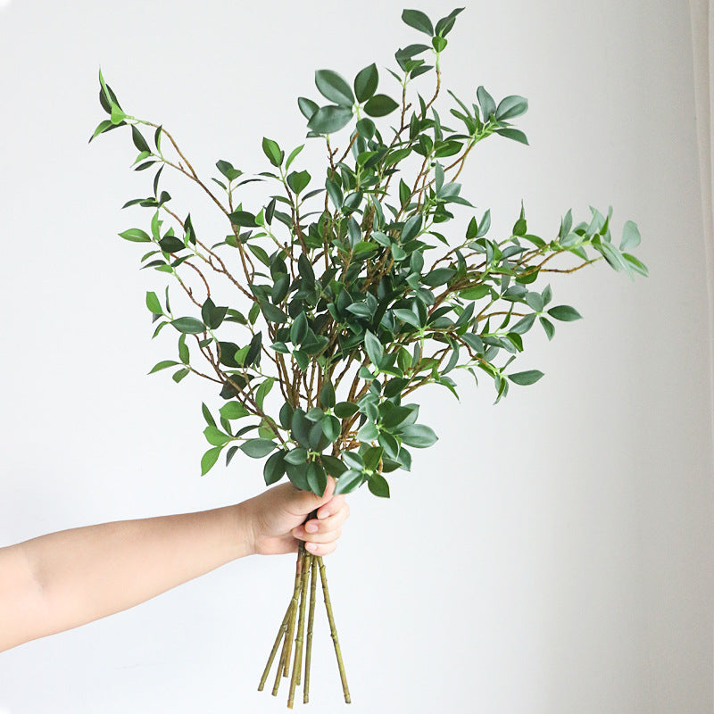 2er Set Künstliche Ficus Zweige, 115 cm, Realistische Grüne Deko-Zweige aus Seide für Bodenvase, Hochzeit, Event & ganzjährige Dekoration