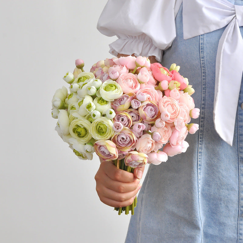 Künstliche Kohlrosen, 6er-Bund, 25 cm Seidenstiele – 17 Farben, für Hochzeit, Deko & DIY