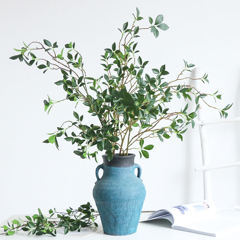 2er Set Künstliche Ficus Zweige, 115 cm, Realistische Grüne Deko-Zweige aus Seide für Bodenvase, Hochzeit, Event & ganzjährige Dekoration
