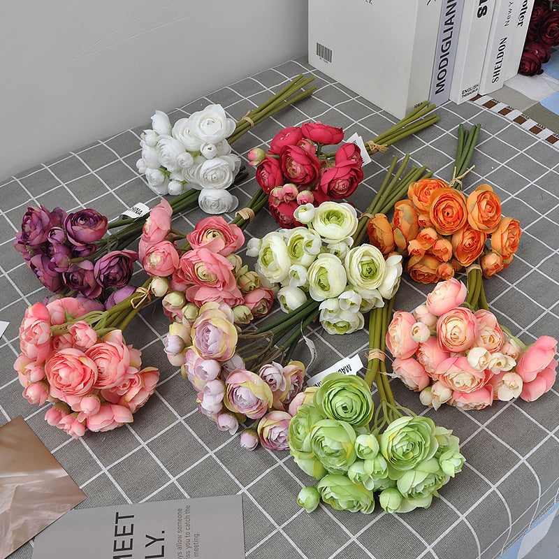 Künstliche Kohlrosen, 6er-Bund, 25 cm Seidenstiele – 17 Farben, für Hochzeit, Deko & DIY