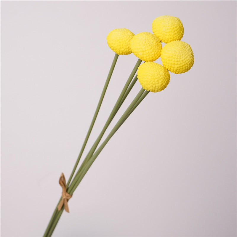 Pompon-Chrysanthemen Kunstblumen Strauß – 5 Stiele, 53 cm hoch, Real-Touch Blumen wie echt – hochwertige Deko für Vase, Hochzeit & Zuhause