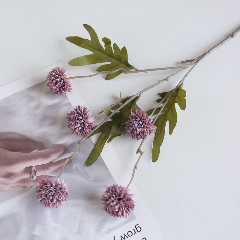Künstlicher Kiku Stiel 66 cm, Chrysantheme Pompon Blume, realistischer Künstliche Gänseblümchen für hohe Vasen, Hochzeitsdeko, Event & Wohnkultur