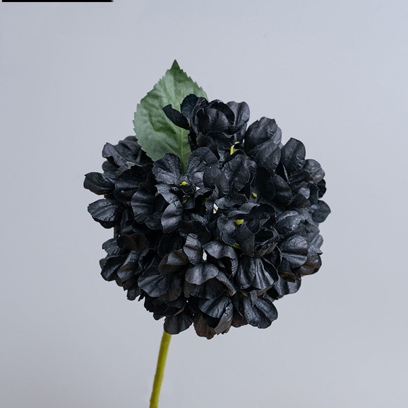 Kunstblumen Hortensien Vintage | 35 cm | Geflammter Rand | Realistisch | Herbst & Winter Deko für Vase & Hochzeit