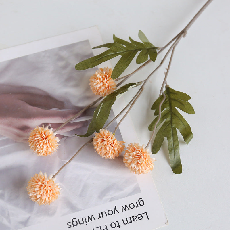 Künstlicher Kiku Stiel 66 cm, Chrysantheme Pompon Blume, realistischer Künstliche Gänseblümchen für hohe Vasen, Hochzeitsdeko, Event & Wohnkultur