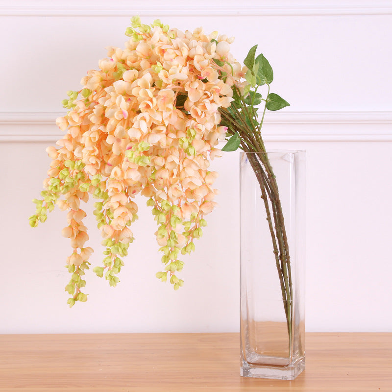 Künstlicher Blauregen 4er-Set, 109 cm lange Glyzinien Zweige, Täuschend echte Seidenblumen, Hängende Deko für Hochzeit, Event & Zuhause