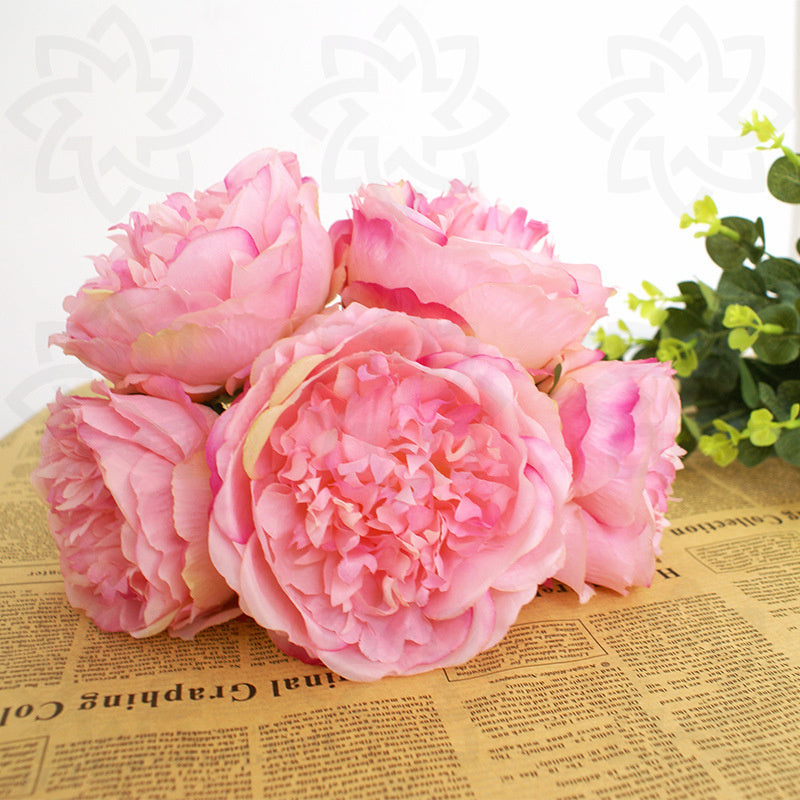 Künstliche Päonien Sträuße 30 cm, 5 Stiele – Seidenblumen für Hochzeit, Event & Tischdeko