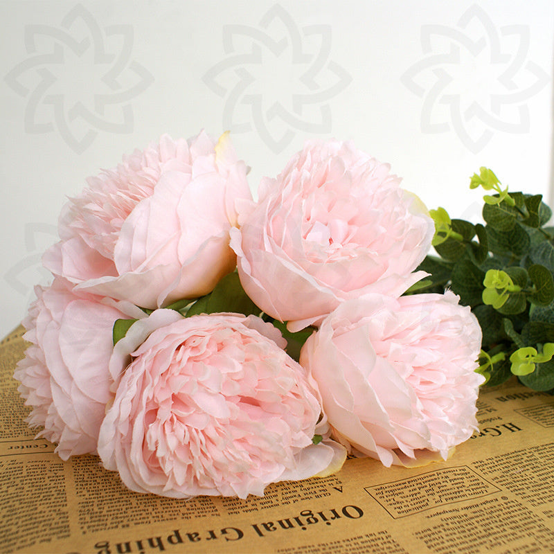 Künstliche Päonien Sträuße 30 cm, 5 Stiele – Seidenblumen für Hochzeit, Event & Tischdeko