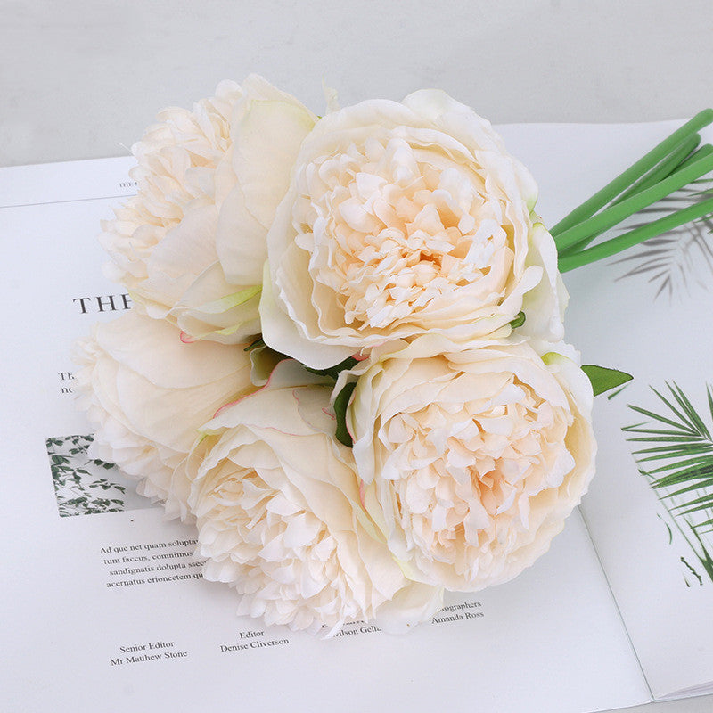 Künstliche Päonien Sträuße 30 cm, 5 Stiele – Seidenblumen für Hochzeit, Event & Tischdeko