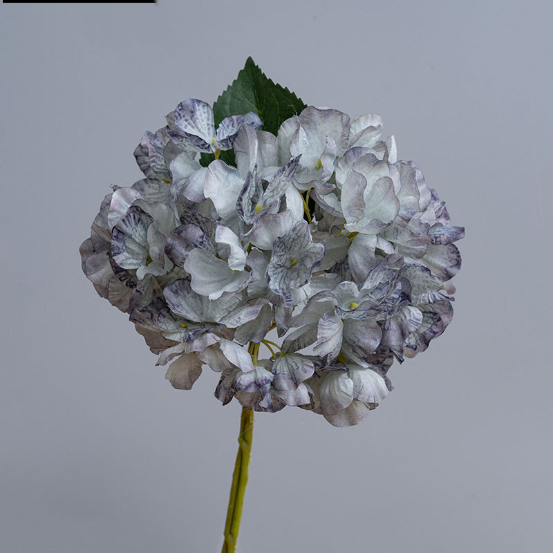 Kunstblumen Hortensien Vintage | 35 cm | Geflammter Rand | Realistisch | Herbst & Winter Deko für Vase & Hochzeit