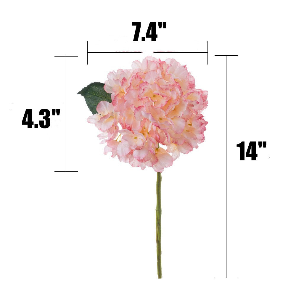 Kunstblumen Hortensien Vintage | 35 cm | Geflammter Rand | Realistisch | Herbst & Winter Deko für Vase & Hochzeit