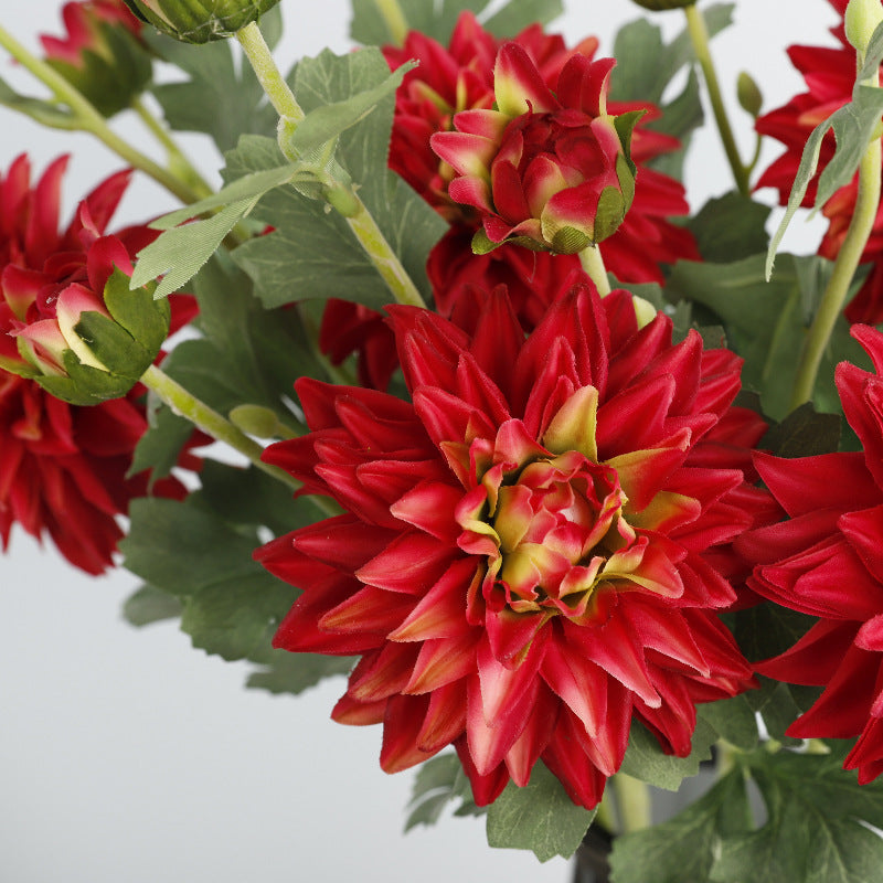 Dahlie Kunstblume 61 cm, Real Touch Seidenblume, naturgetreuer Dahlien-Stiel für hohe Vasen, Hochzeitsdeko, langlebige Dekoration