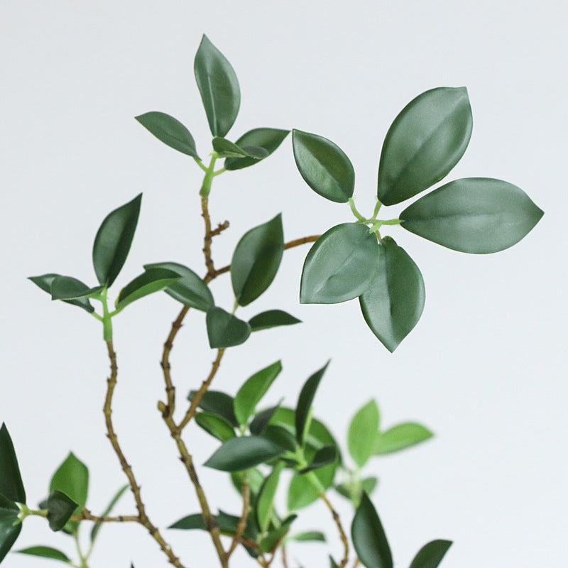 2er Set Künstliche Ficus Zweige, 115 cm, Realistische Grüne Deko-Zweige aus Seide für Bodenvase, Hochzeit, Event & ganzjährige Dekoration