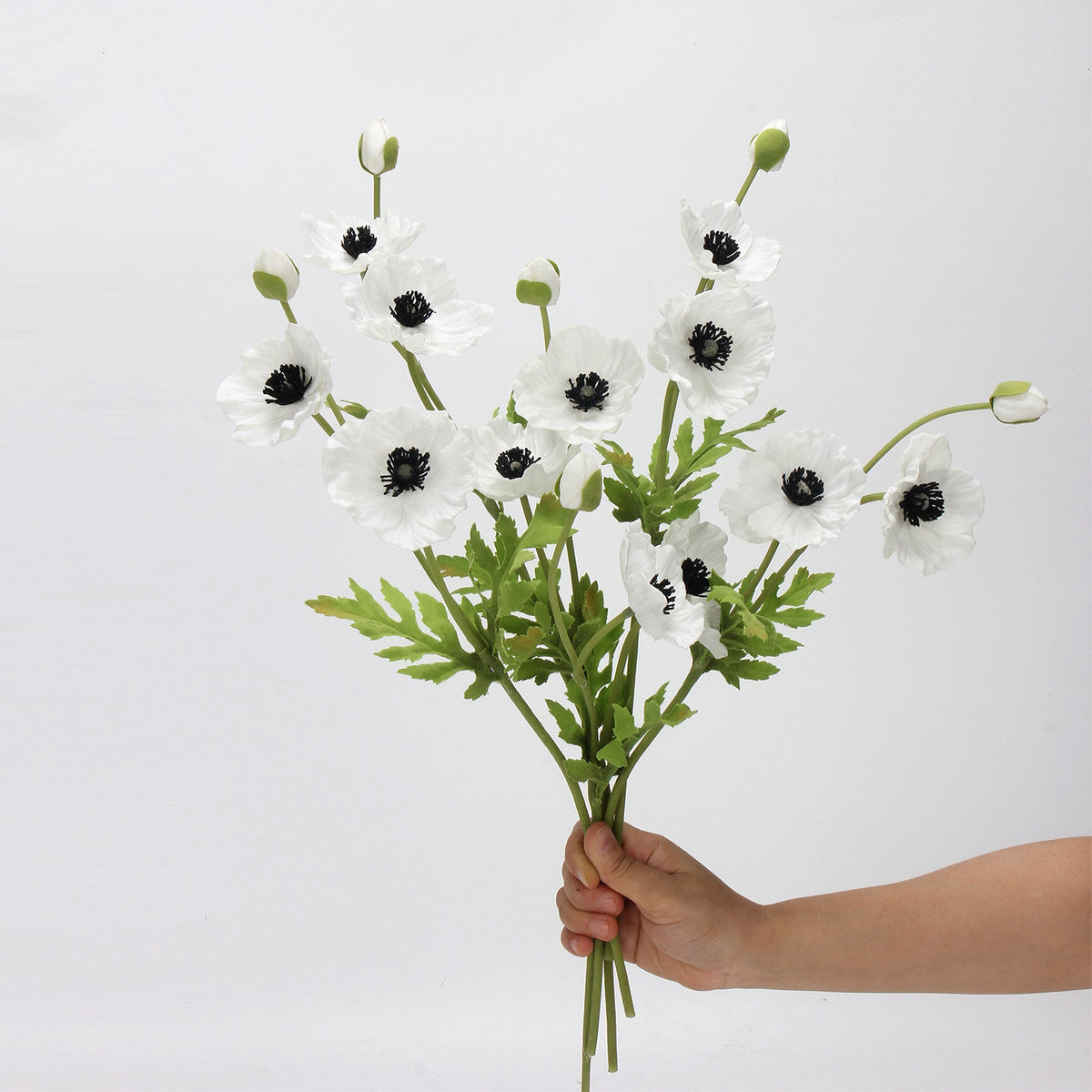 Mohnblume künstlich 38 cm, hochwertiger Real Touch Mohn-Stiel, täuschend echt für Vase, Hochzeitsdeko, Arrangements & Landhausstil