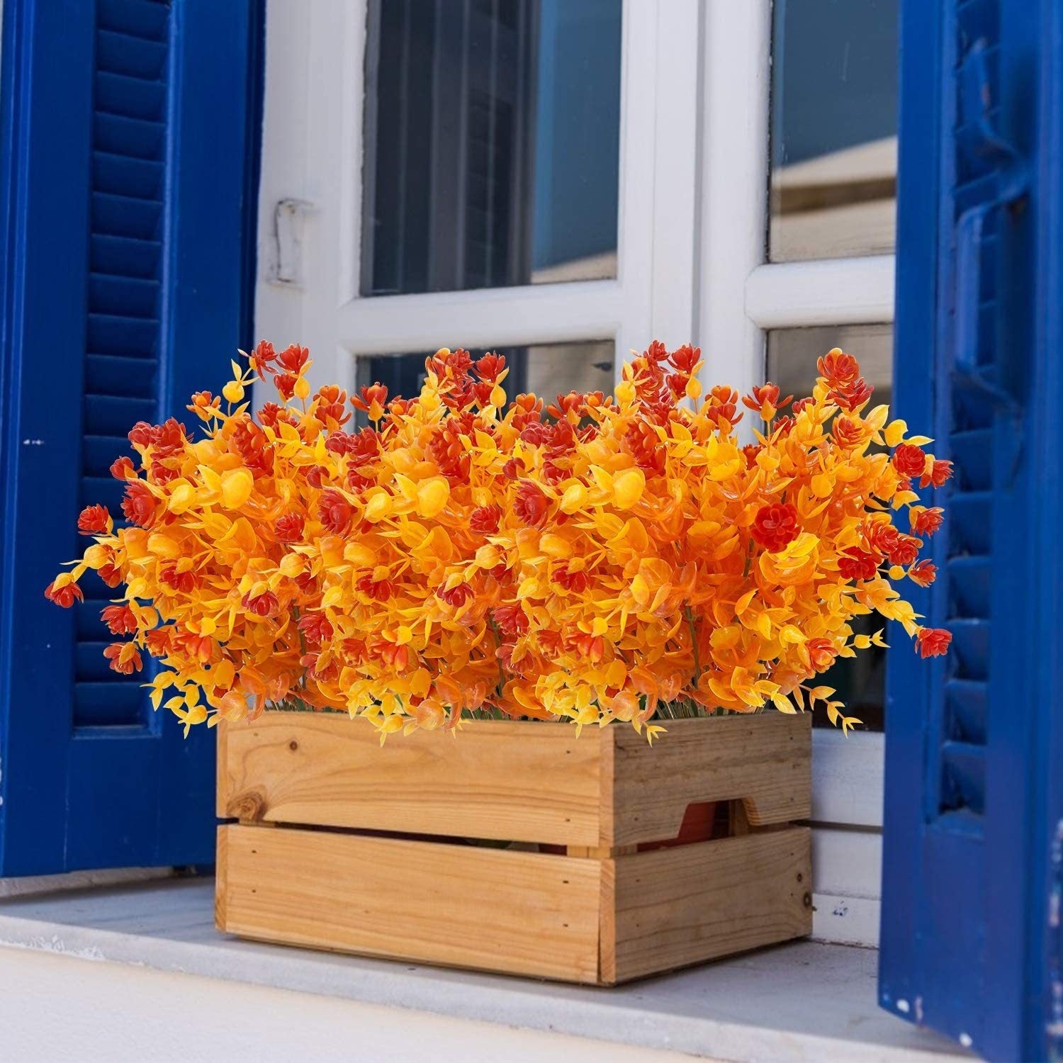 Künstlicher Buchsbaum Busch, UV-beständig & Wetterfest für Außen, 34cm, Realistische Kunstpflanzen für Balkon, Garten, Hecke, Hochwertige Deko