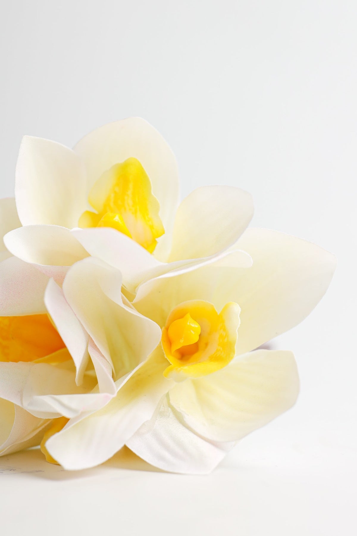 Künstliche Cymbidium-Orchidee mit Real-Touch, ca. 28 cm hoch – flexibler Stiel für Vase, DIY-Gestecke & Hochzeitsfloristik