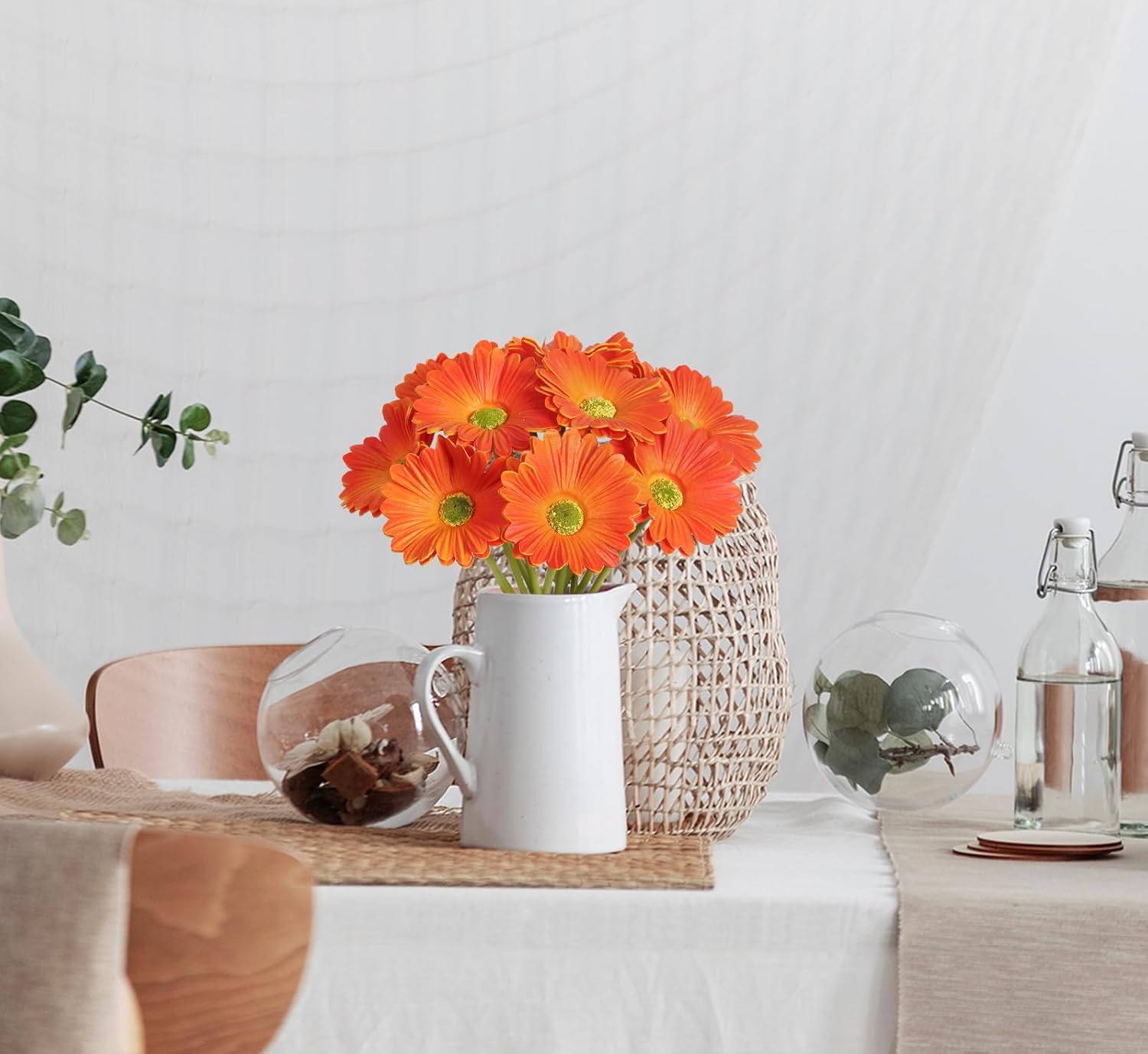 Kunstblumen Gerbera Stiel Real Touch 30 cm – Einzelstiel für Hochzeit, Tischdeko & Wohnkultur