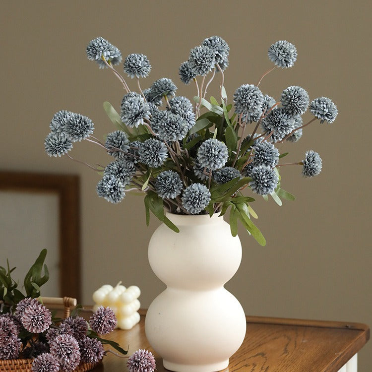 Künstlicher Kiku Stiel 66 cm, Chrysantheme Pompon Blume, realistischer Künstliche Gänseblümchen für hohe Vasen, Hochzeitsdeko, Event & Wohnkultur