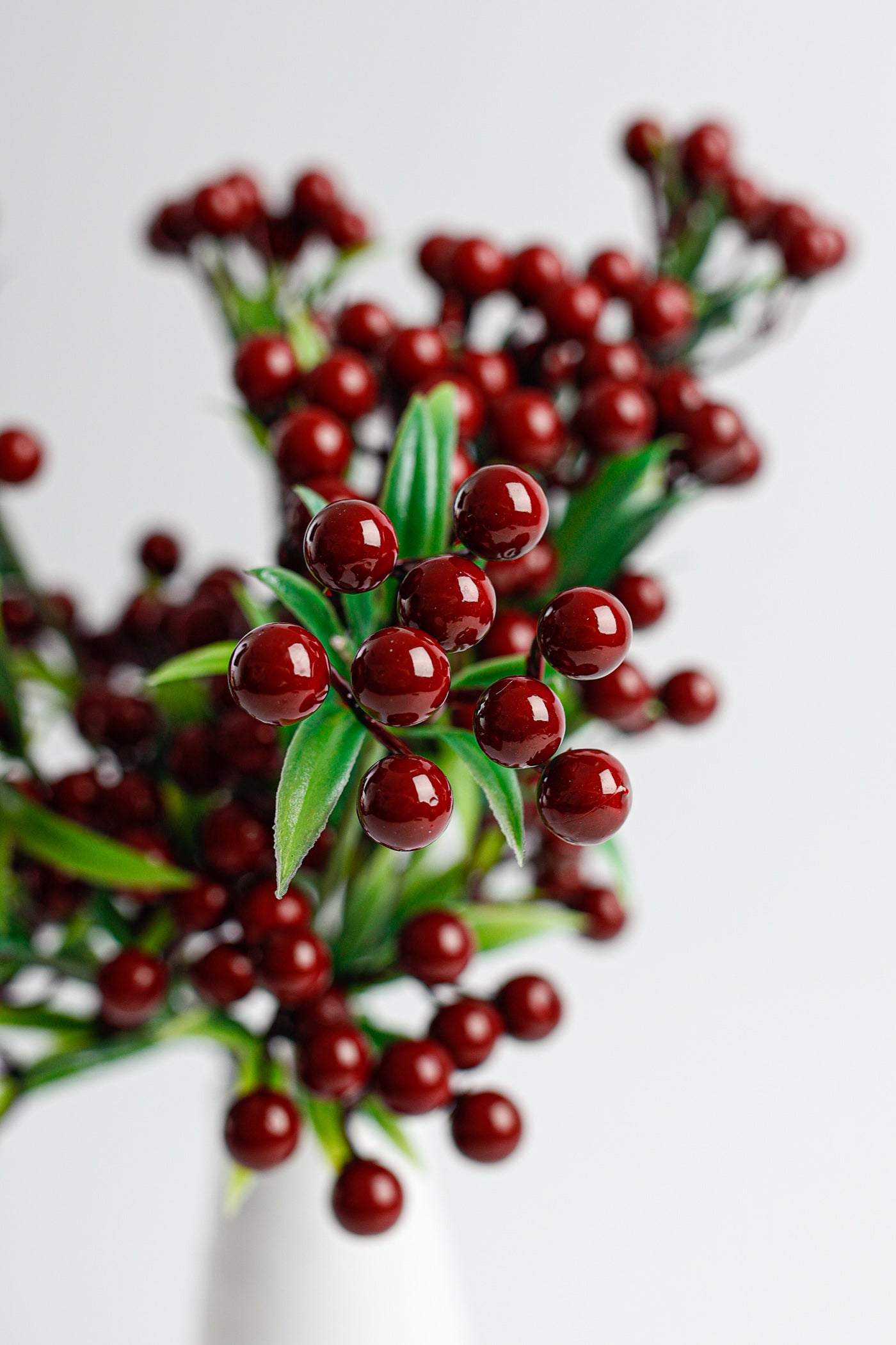 Ilex Zweige künstlich 35 cm, Dekozweige mit Beeren für Vase & Gestecke, Naturgetreue Stechpalme für Weihnachtsdeko, Herbst & ganzjährige Dekoration